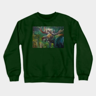 Moose Study in the dawn Crewneck Sweatshirt